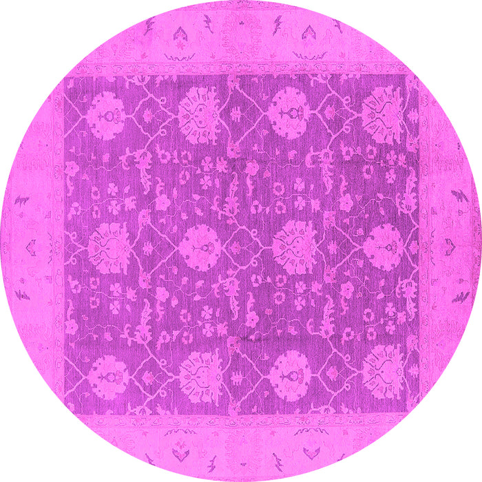 Round Oriental Pink Traditional Rug, urb797pnk