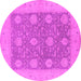 Round Oriental Pink Traditional Rug, urb797pnk