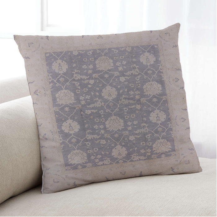 Lifestyle Image of Mid-Century Modern Urban Square Rose Dust Purple Throw Pillow, 18 inch by 18 inch, pwurb797