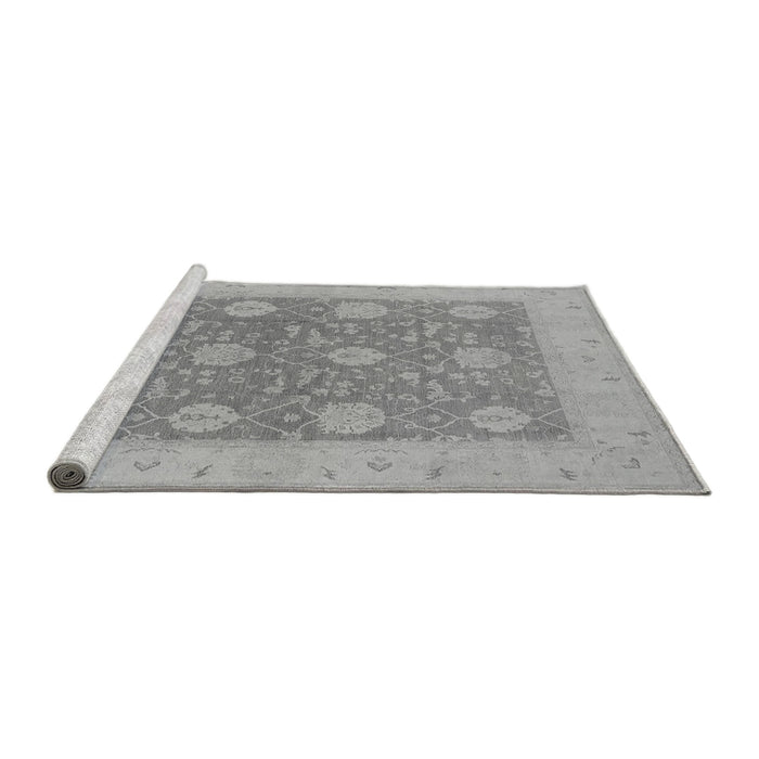 Sideview of Machine Washable Oriental Gray Traditional Rug, wshurb797gry