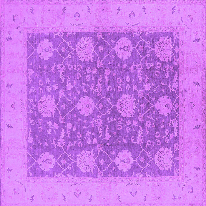 Square Machine Washable Oriental Purple Traditional Area Rugs, wshurb797pur