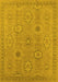 Machine Washable Oriental Yellow Traditional Rug, wshurb798yw