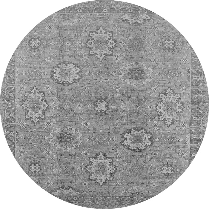 Round Oriental Gray Traditional Rug, urb798gry
