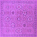 Square Machine Washable Oriental Purple Traditional Area Rugs, wshurb798pur