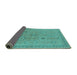 Sideview of Oriental Turquoise Traditional Rug, urb798turq