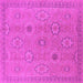 Square Oriental Pink Traditional Rug, urb798pnk