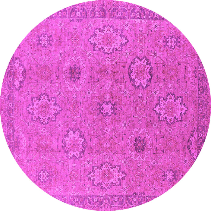 Round Oriental Pink Traditional Rug, urb798pnk