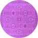Round Oriental Purple Traditional Rug, urb798pur