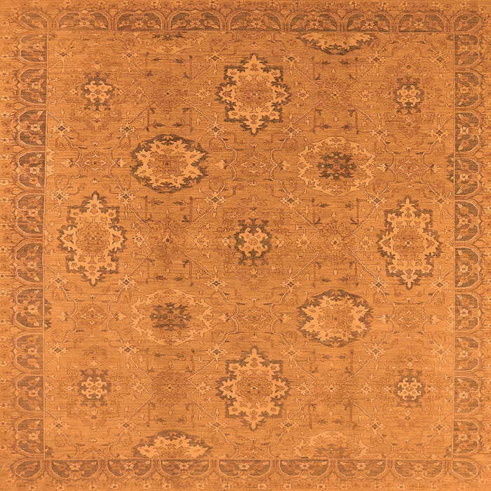 Square Oriental Orange Traditional Rug, urb798org