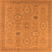 Square Oriental Orange Traditional Rug, urb798org
