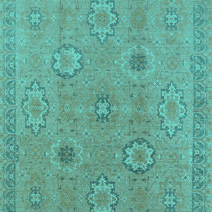 Machine Washable Oriental Turquoise Traditional Area Rugs, wshurb798turq