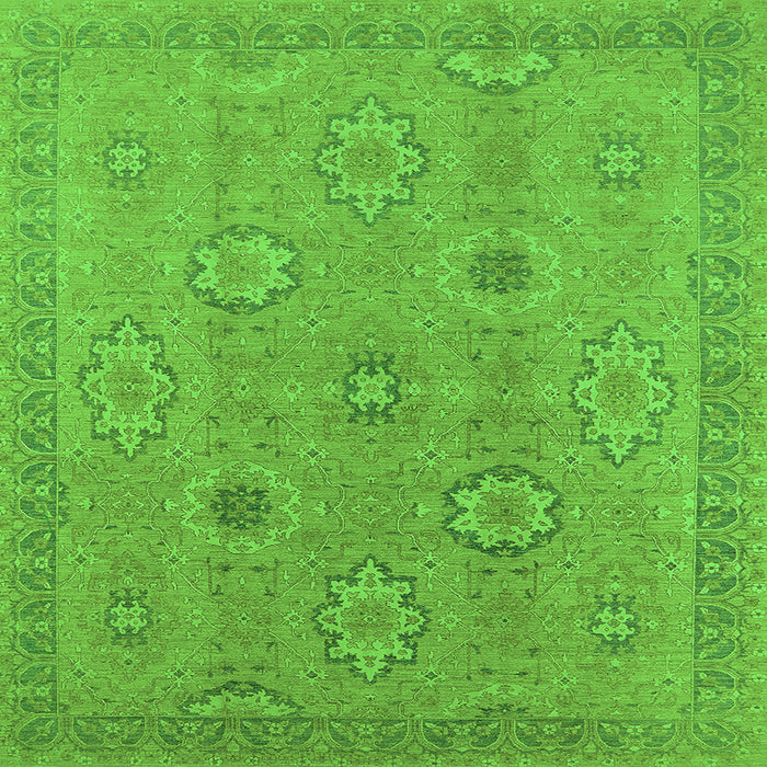 Square Oriental Green Traditional Rug, urb798grn