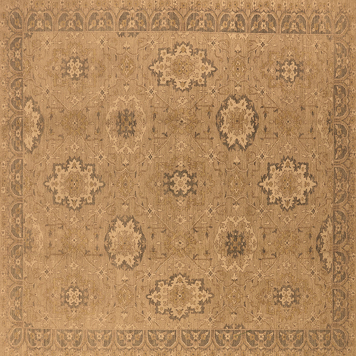 Square Oriental Brown Traditional Rug, urb798brn