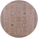 Round Machine Washable Industrial Modern Dark Almond Brown Rug, wshurb798