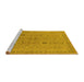 Sideview of Machine Washable Oriental Yellow Traditional Rug, wshurb798yw