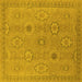 Square Oriental Yellow Traditional Rug, urb798yw