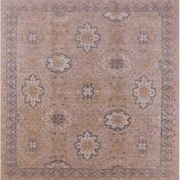 Square Machine Washable Industrial Modern Dark Almond Brown Rug, wshurb798