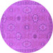 Round Machine Washable Oriental Purple Traditional Area Rugs, wshurb798pur