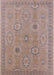 Mid-Century Modern Dark Almond Brown Oriental Rug, urb798