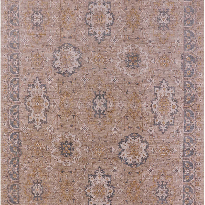 Mid-Century Modern Dark Almond Brown Oriental Rug, urb798