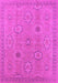 Machine Washable Oriental Pink Traditional Rug, wshurb798pnk