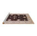 Sideview of Machine Washable Industrial Modern Rose Pink Rug, wshurb799