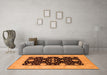 Machine Washable Oriental Orange Traditional Area Rugs in a Living Room, wshurb799org