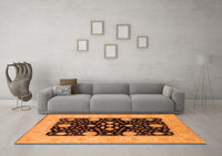 Machine Washable Oriental Orange Traditional Rug, wshurb799org