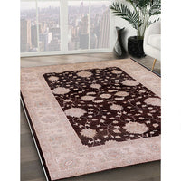 Mid-Century Modern Rose Pink Oriental Rug, urb799