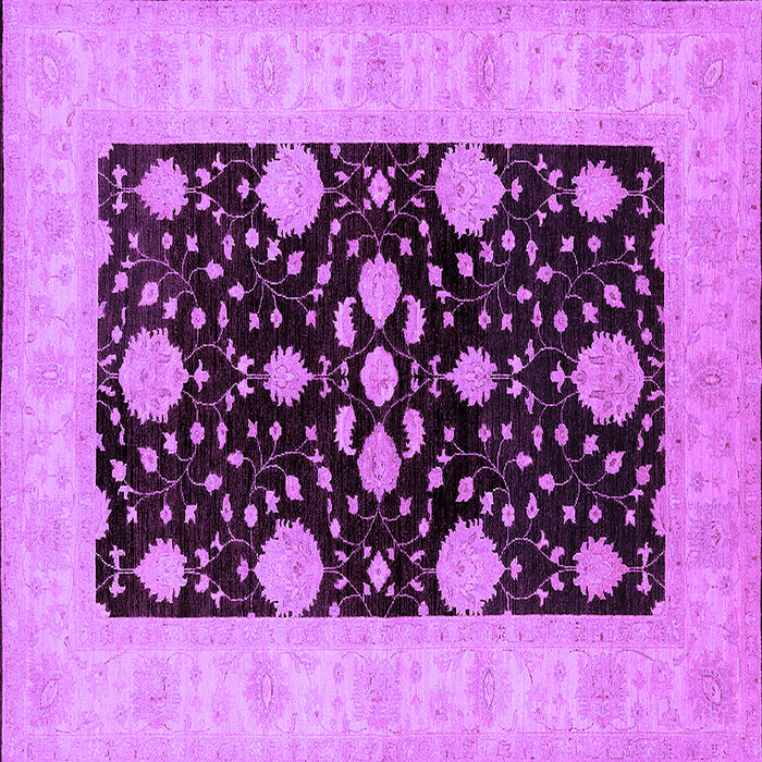 Square Machine Washable Oriental Purple Traditional Area Rugs, wshurb799pur
