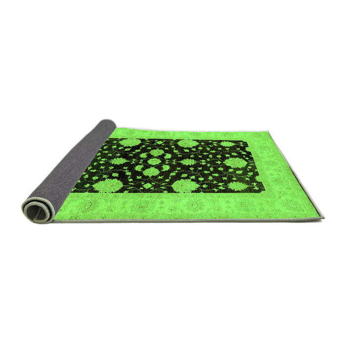 Sideview of Oriental Green Traditional Rug, urb799grn