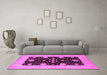 Machine Washable Oriental Pink Traditional Rug in a Living Room, wshurb799pnk