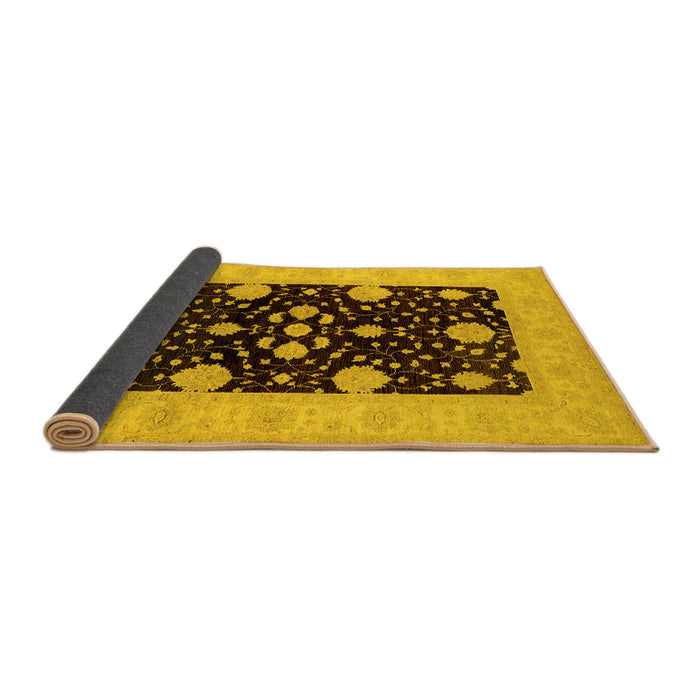 Sideview of Oriental Yellow Traditional Rug, urb799yw