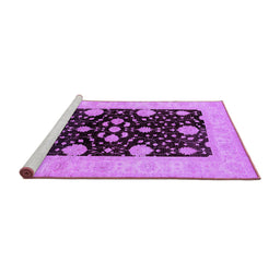 Sideview of Machine Washable Oriental Purple Traditional Area Rugs, wshurb799pur