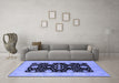 Machine Washable Oriental Blue Traditional Rug in a Living Room, wshurb799blu