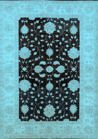 Oriental Light Blue Traditional Rug, urb799lblu