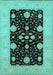 Machine Washable Oriental Turquoise Traditional Area Rugs, wshurb799turq