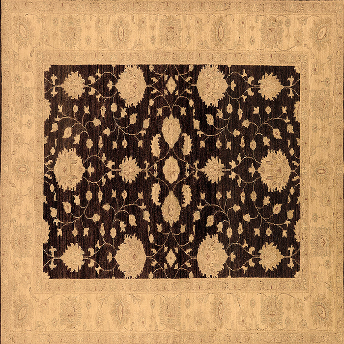 Square Machine Washable Oriental Brown Traditional Rug, wshurb799brn