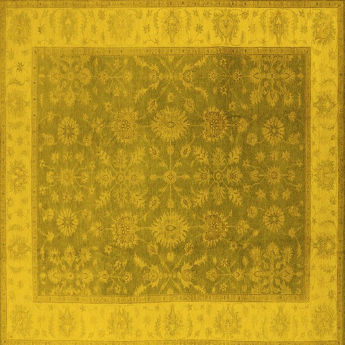 Square Oriental Yellow Traditional Rug, urb800yw