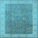 Square Oriental Light Blue Traditional Rug, urb800lblu