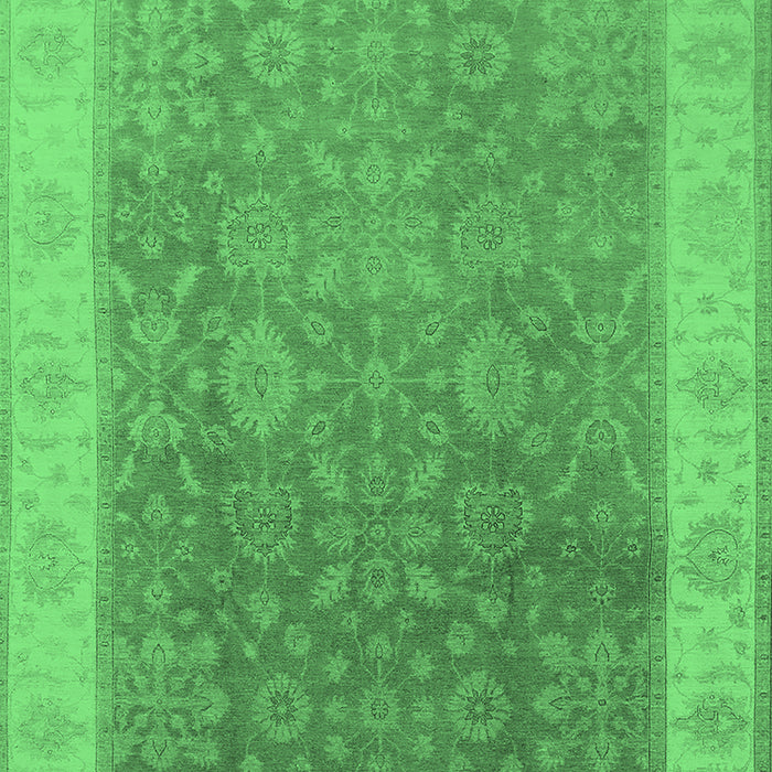 Machine Washable Oriental Emerald Green Traditional Area Rugs, wshurb800emgrn