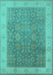 Machine Washable Oriental Turquoise Traditional Area Rugs, wshurb800turq