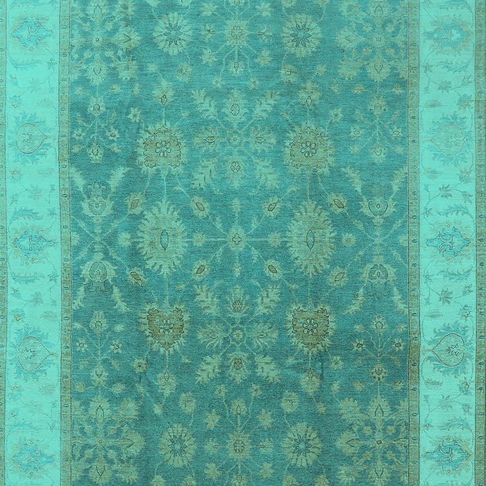 Machine Washable Oriental Turquoise Traditional Area Rugs, wshurb800turq