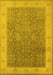 Machine Washable Oriental Yellow Traditional Rug, wshurb800yw