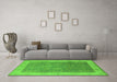 Machine Washable Oriental Green Traditional Area Rugs in a Living Room,, wshurb800grn