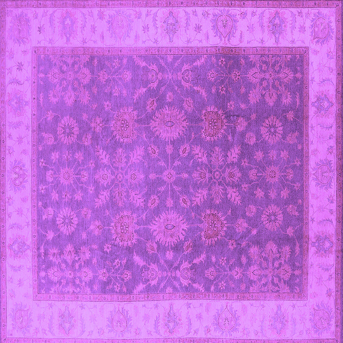 Square Machine Washable Oriental Purple Traditional Area Rugs, wshurb800pur
