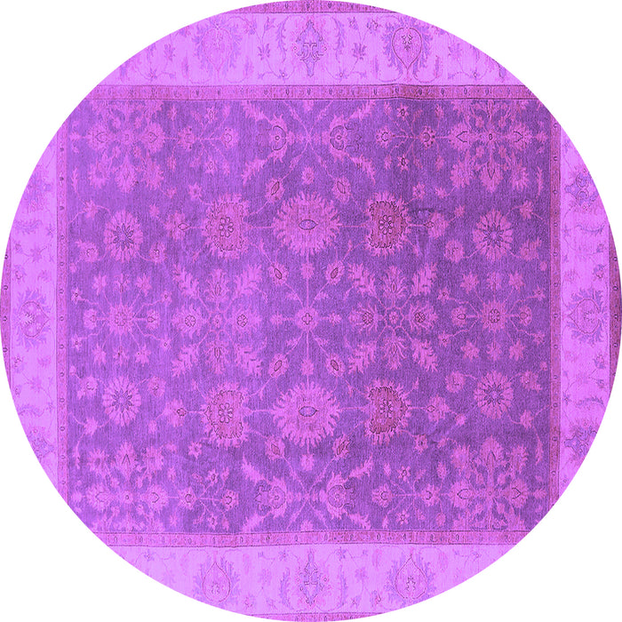 Round Oriental Purple Traditional Rug, urb800pur