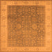 Square Oriental Orange Traditional Rug, urb800org