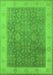 Machine Washable Oriental Green Traditional Area Rugs, wshurb800grn