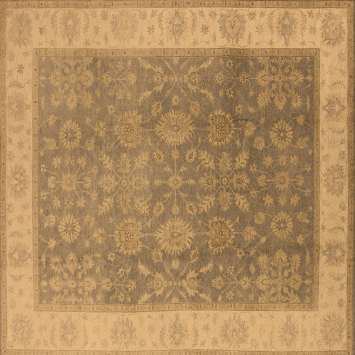Square Machine Washable Oriental Brown Traditional Rug, wshurb800brn